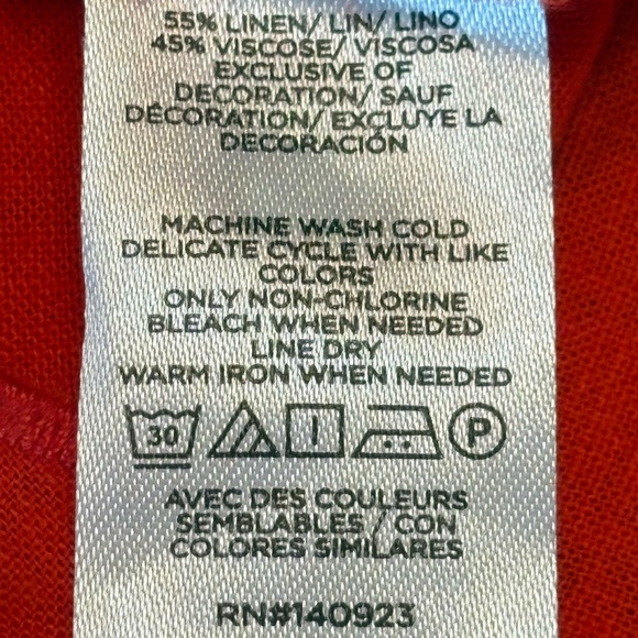 LOFT Burnt Orange Linen Blend Matching Set Eyelet Pattern size L - Picture 7 of 15